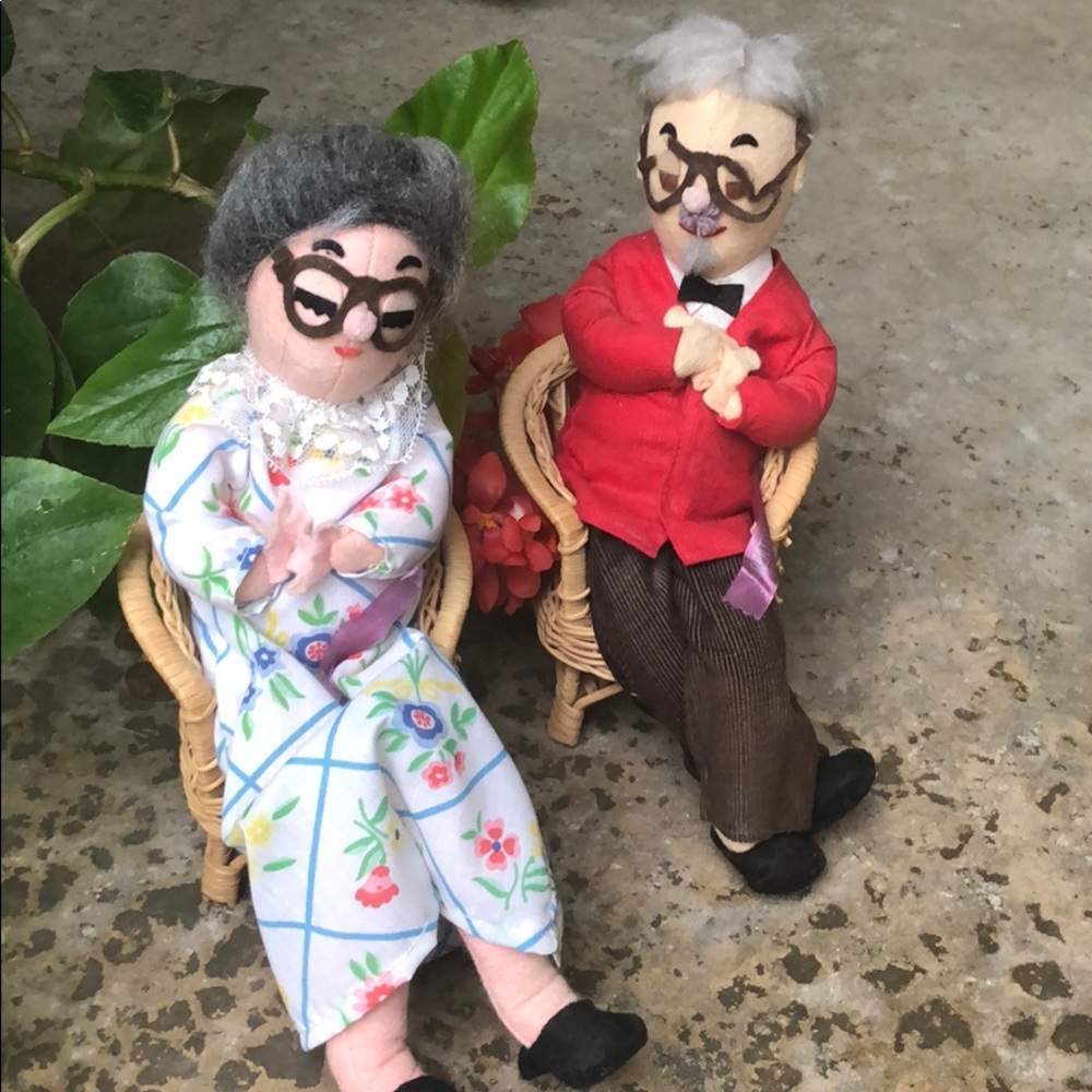 Vintage Greatest Grandma & Grandpa Dolls - Stuart Inc Fun Dolls